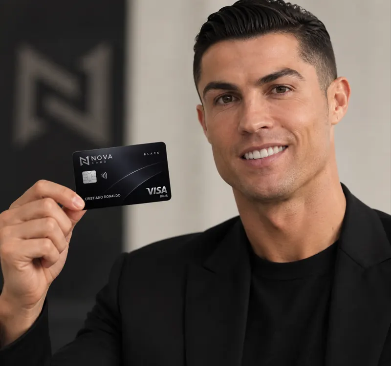 Cristiano Ronaldo com o cartão Nova Card Black